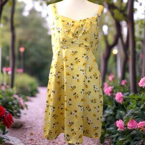 Adjustable Yellow Floral Sundress Women’s boho countrycore